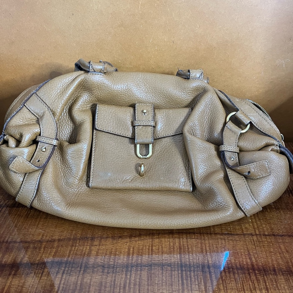 Salvatore Ferragamo Tan Leather Shoulder Bag